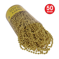 Gold Party Beads - 7mm x 33 inch (50/Pkg)