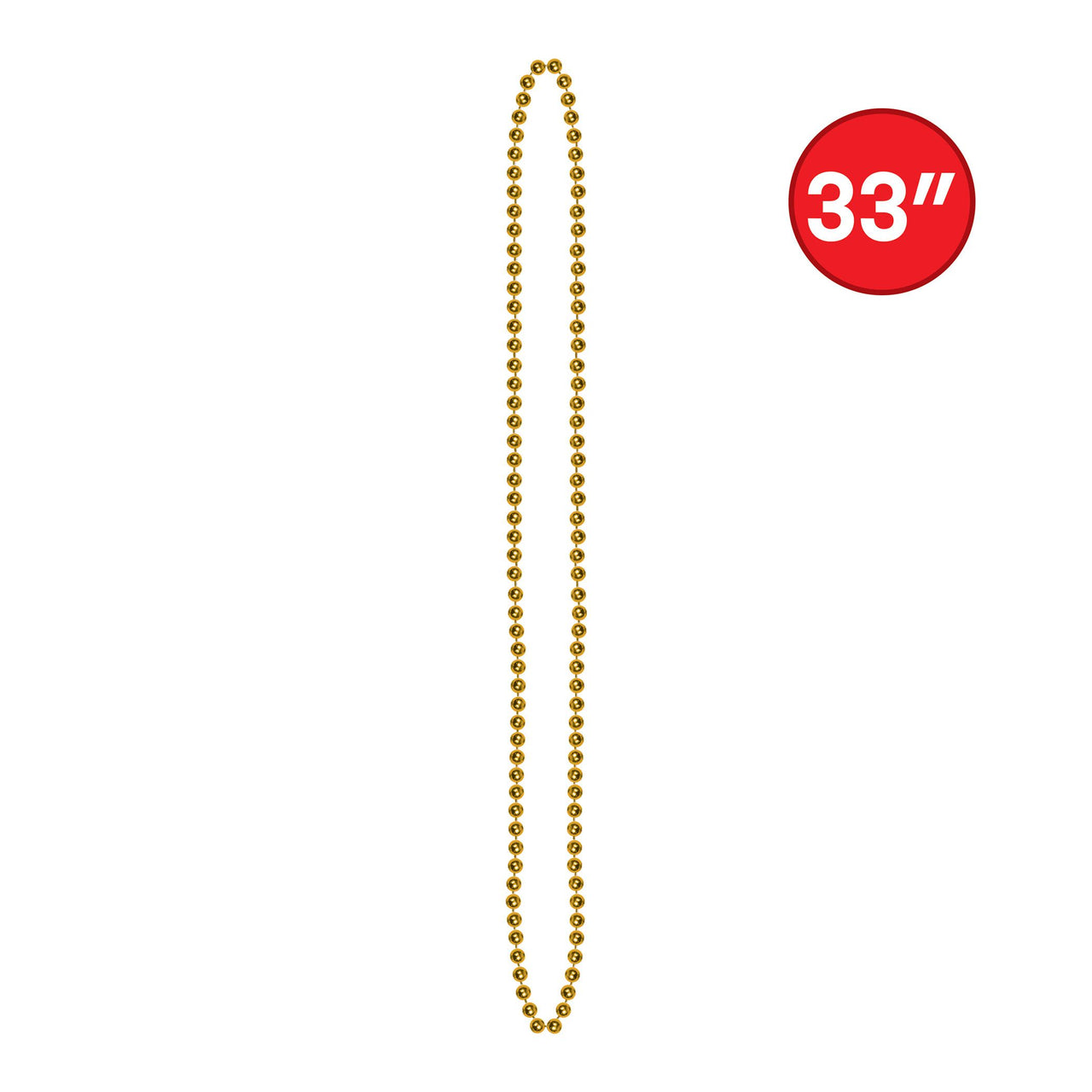 Gold Party Beads - 7mm x 33 inch (50/Pkg)