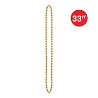 Gold Party Beads - 7mm x 33 inch (50/Pkg)