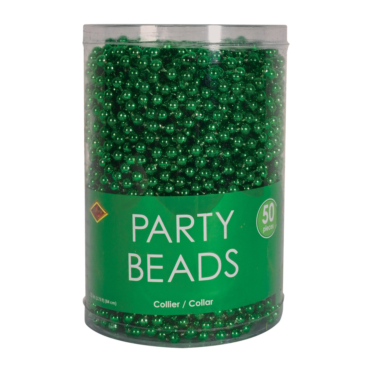 Green Round Party Beads - 7mm x 33" (50/Pkg)