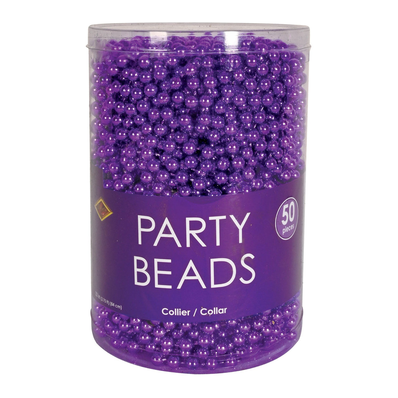 Purple Round Party Beads - 7mm x 33 inch (50/Pkg)