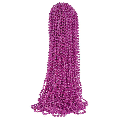 Pink Party Beads - 7mm x 33" Round Necklace (50 Pack)