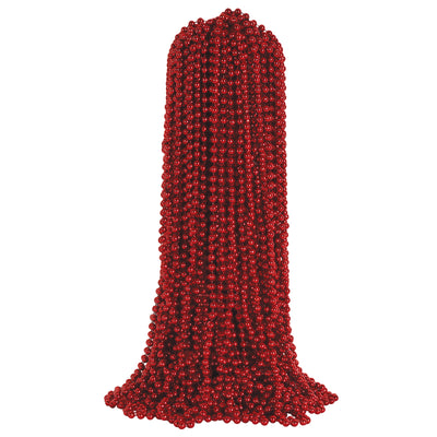 Red Round Party Beads - 7mm x 33 inch (50 Pcs/Pack)