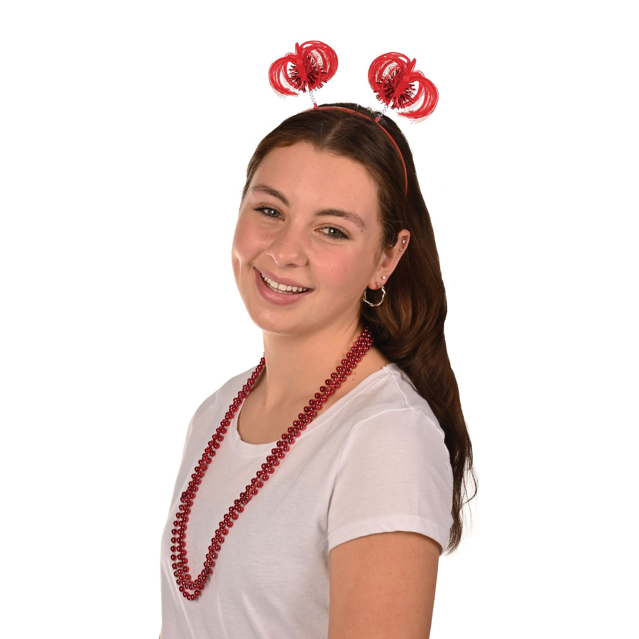 Red Round Party Beads - 7mm x 33 inch (50 Pcs/Pack)