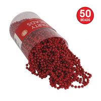 Red Round Party Beads - 7mm x 33 inch (50 Pcs/Pack)