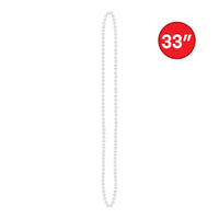 White Party Beads - 7mm x 33 inch (50/Pkg)