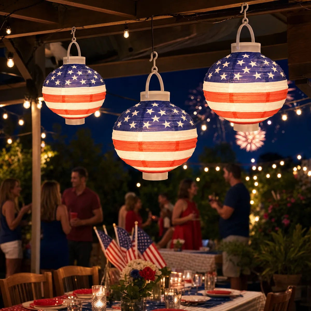 Light-Up Patriotic Party Paper Lanterns