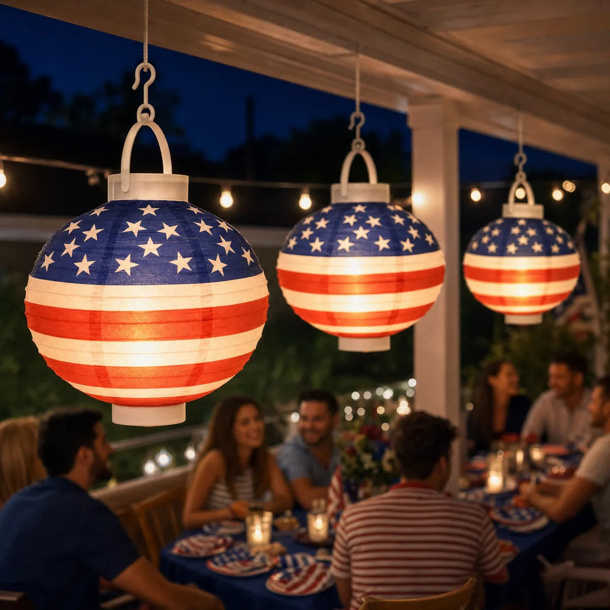 Light-Up Patriotic Party Paper Lanterns
