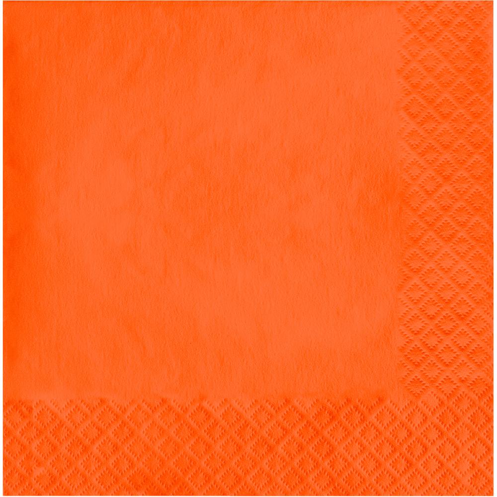 Bulk 240 pc Sunkissed Orange Value Friendly Luncheon Napkins  - Solid Color Party Tableware by Creative Converting