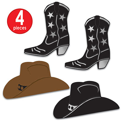 FOIL COWBOY HAT & BOOT SILHOUETTES