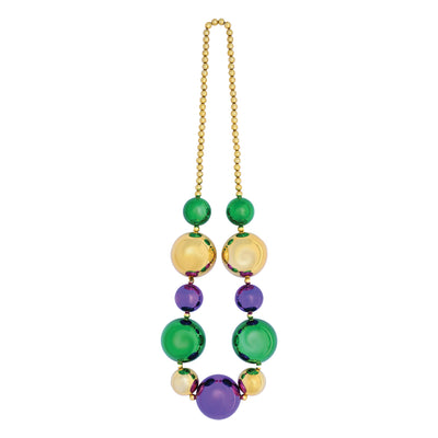 Jumbo Mardi Gras Beads - 4 ft 7 inch Round Party Necklace