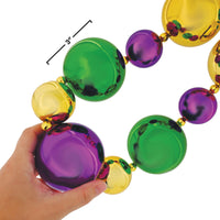 Jumbo Mardi Gras Beads - 4 ft 7 inch Round Party Necklace