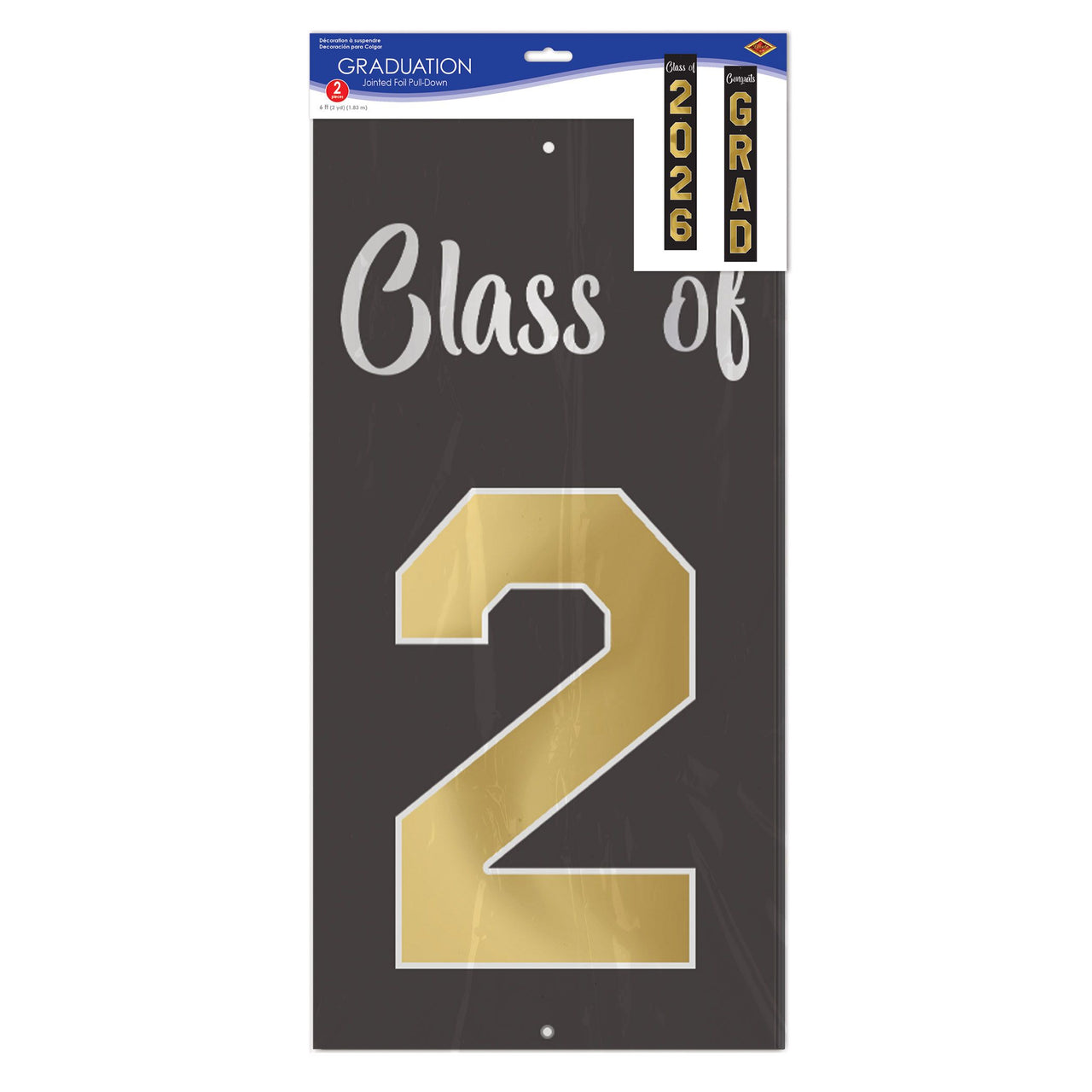 Graduation Jointed Foil Pull-Down Cutouts (2-Pack)