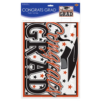Orange Plastic Congrats Grad Yard Sign