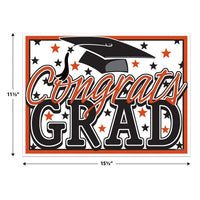 Orange Plastic Congrats Grad Yard Sign
