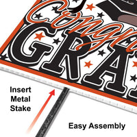 Orange Plastic Congrats Grad Yard Sign
