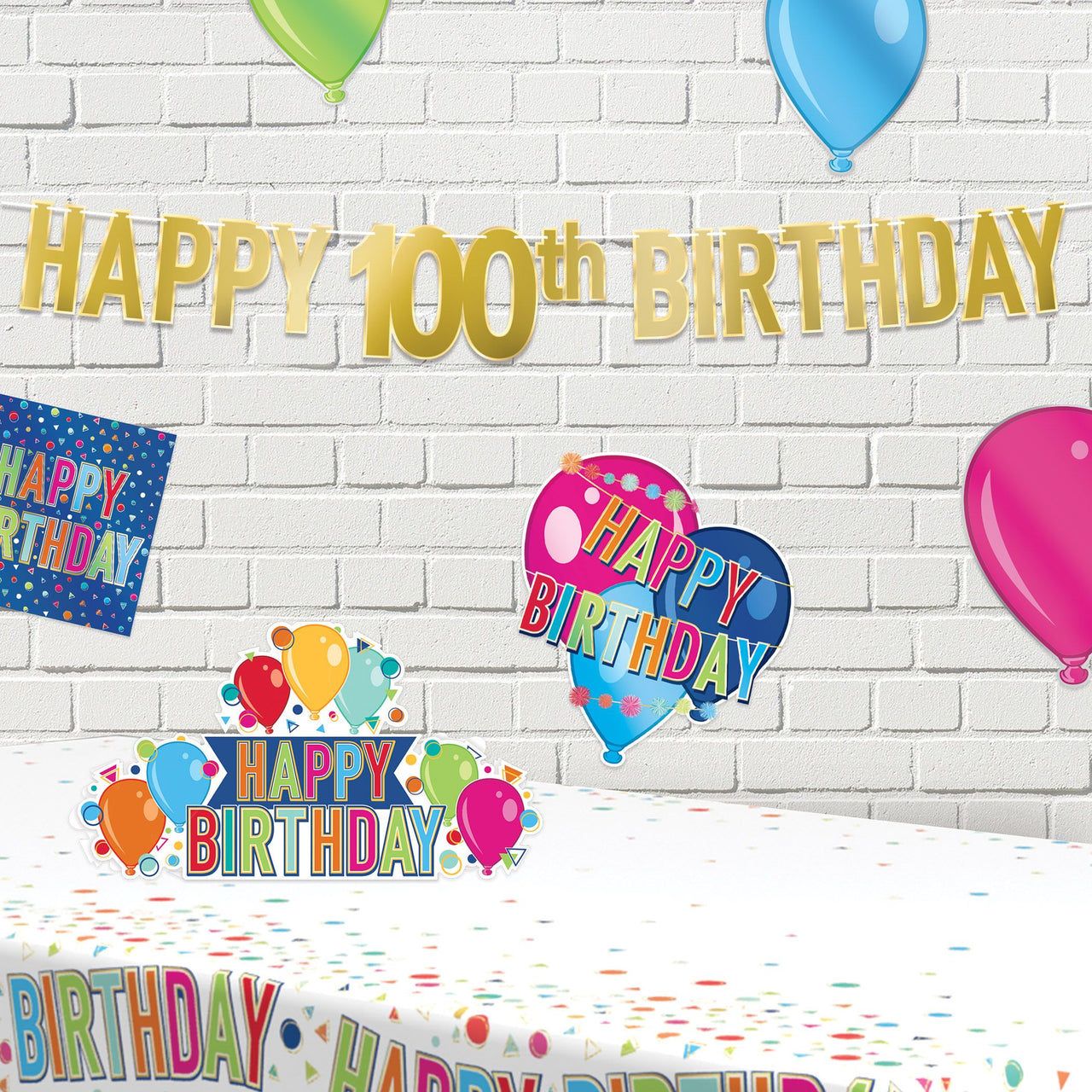 Happy 100th Birthday Streamer - Foil Banner Decoration