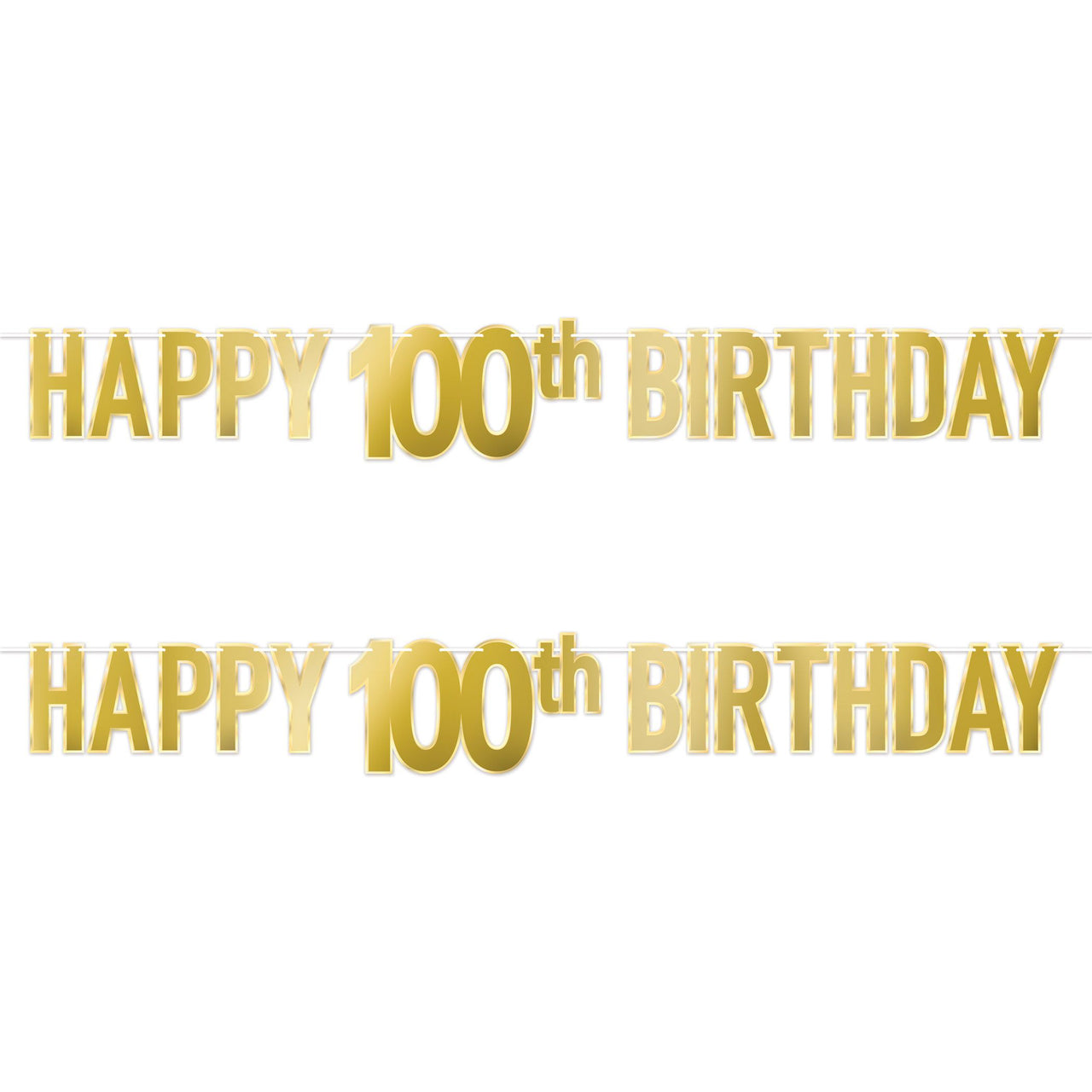 Happy 100th Birthday Streamer - Foil Banner Decoration