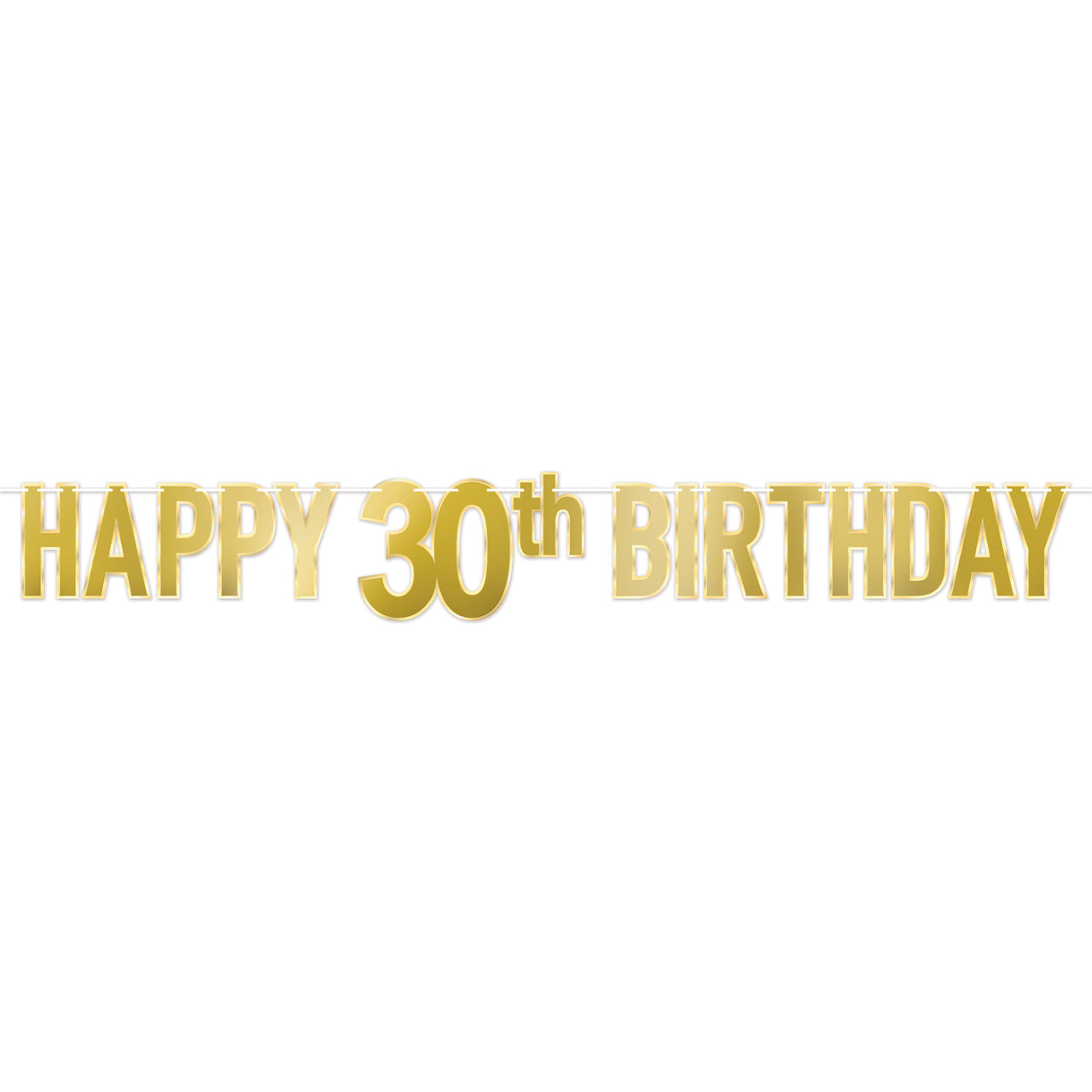 Foil Happy  30th  Birthday Streamer, 7.75" x 5', Banners, Birthday-Age Specific