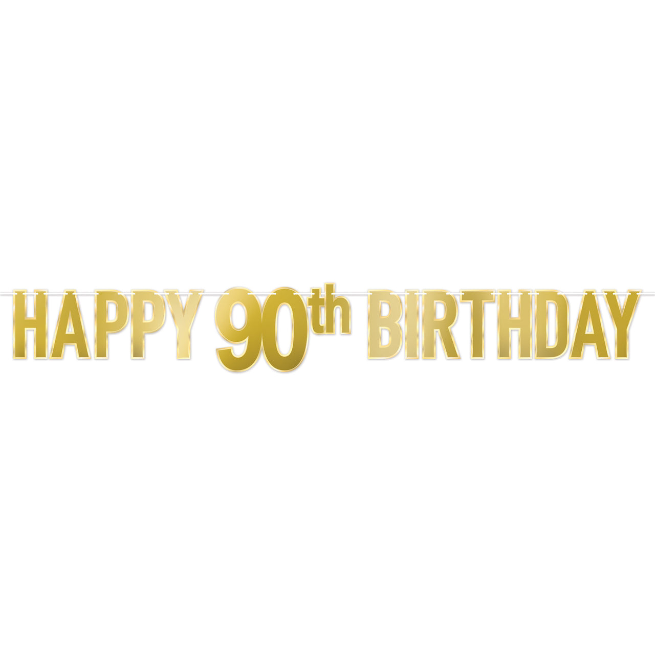 Foil Happy  90th  Birthday Streamer, 7.75" x 5', Banners, Birthday-Age Specific