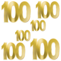 Gold Foil  100  Birthday Cutouts, 6.25