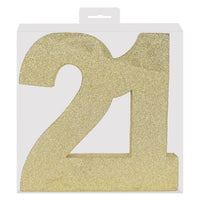 Gold Glitter 21st Birthday Centerpiece - 3D Decoration