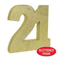 Gold Glitter 21st Birthday Centerpiece - 3D Decoration