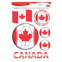 Canada Soccer Peel 'N Place Decals - 6 Stickers per Sheet