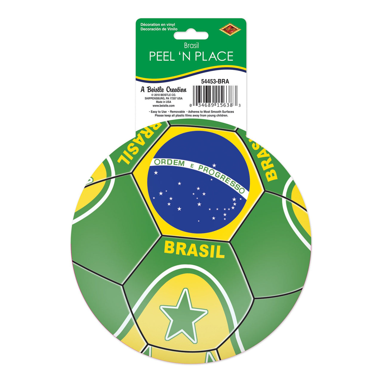 Brasil Soccer Peel 'N Place Decal - 5.25" Sheet