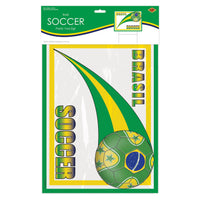 Brasil Soccer Yard Sign - All-Weather Plastic with H-Stake
