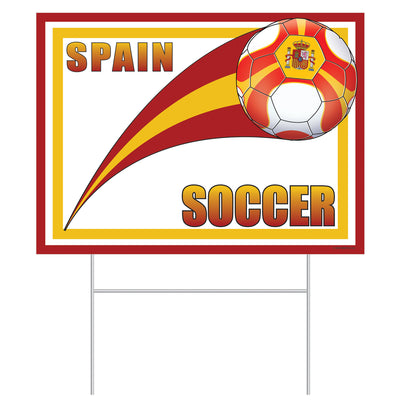 Spain Soccer Yard Sign - All-Weather Plastic with H-Stake