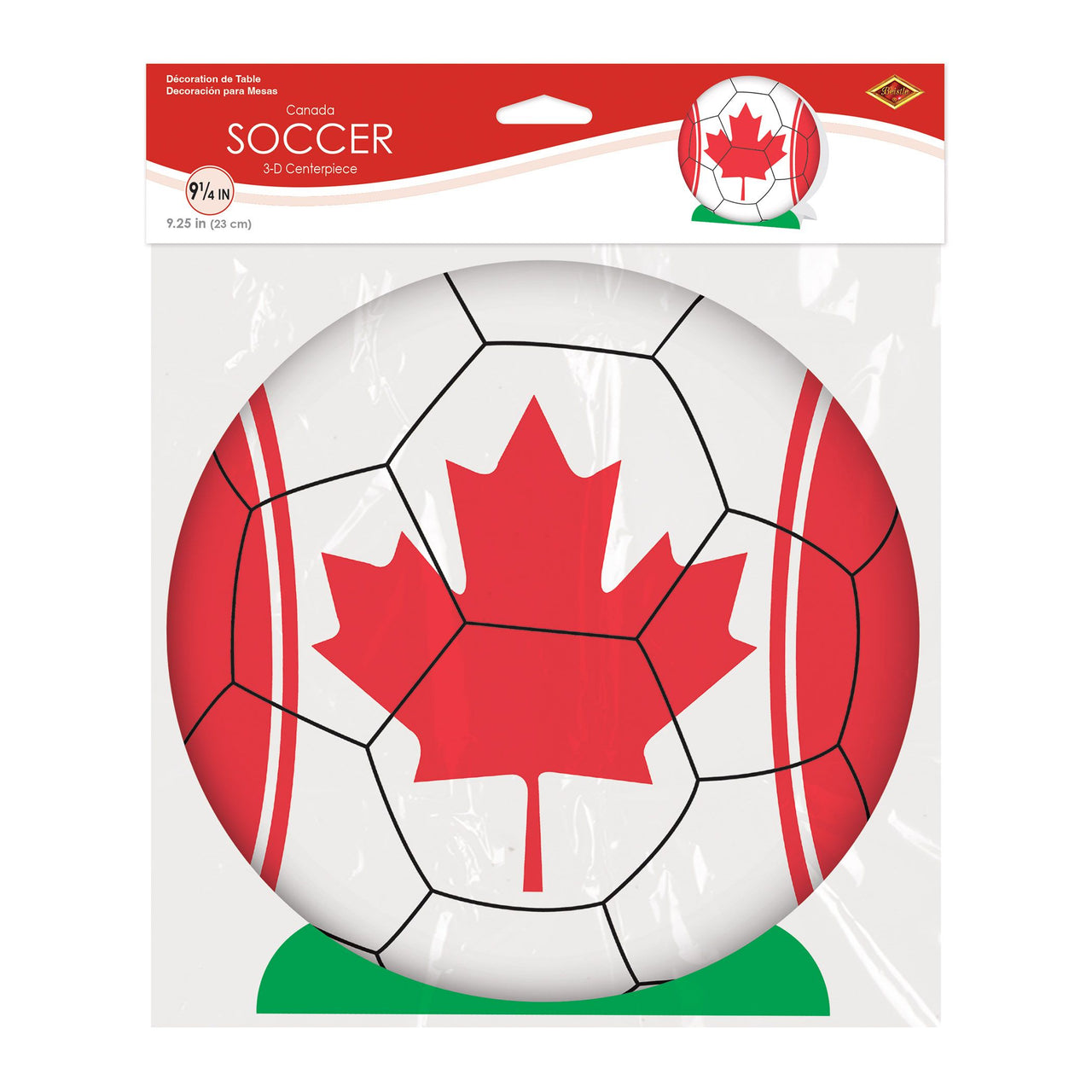 Canadian Soccer 3D Centerpiece - 9.25 inch Sports Decor