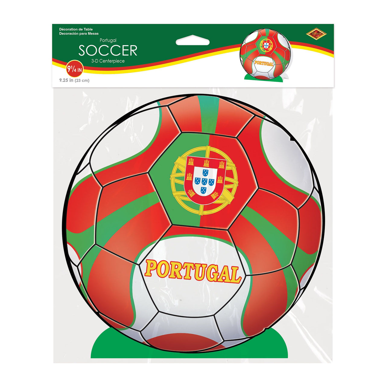 Portugal Soccer Centerpiece - 9.25" 3D Table Decoration