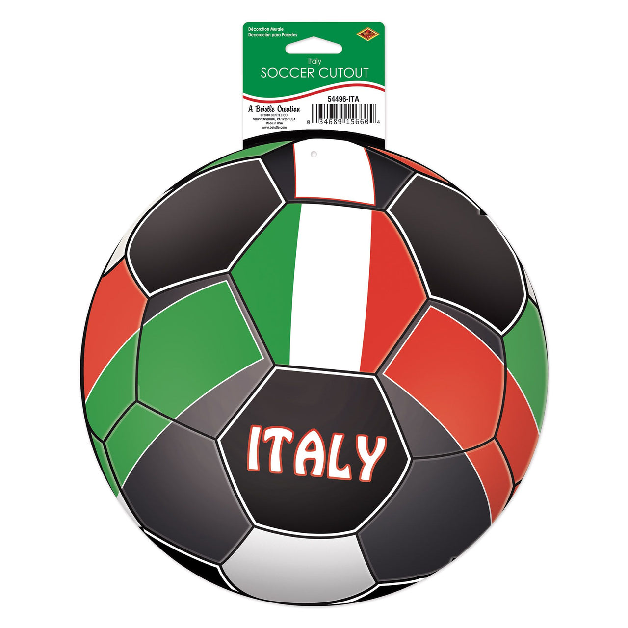 Italy Soccer Cutout - Printed 2 Sides - 10 Inch Decor