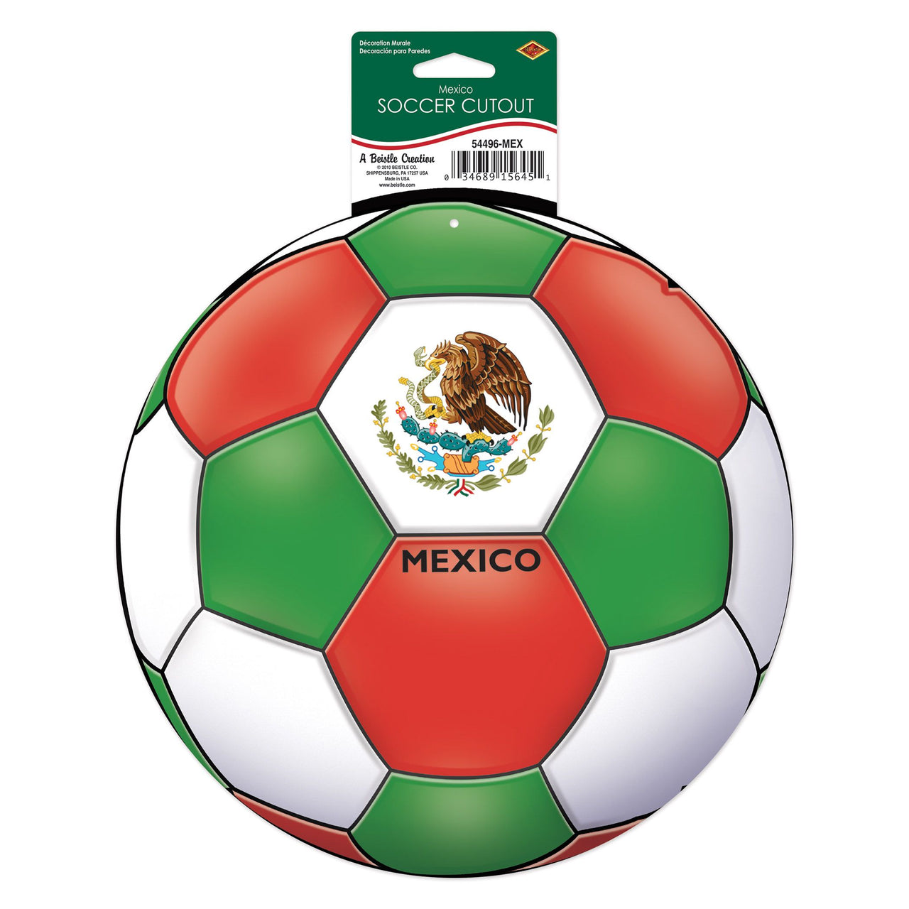 Mexico Soccer Cutout - 10 Inch Double-Sided Decoration