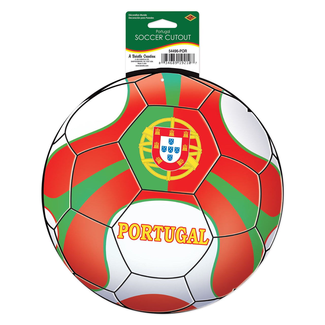 Portugal Soccer Cutout Decor - Double-Sided 10 inch