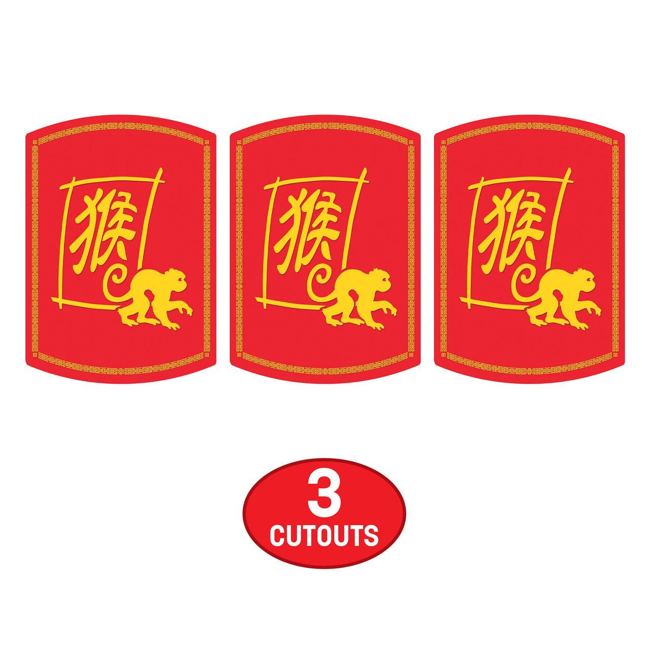 Year of the Monkey Chinese New Year Cutout - 12.5" x 9"