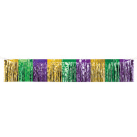 Mardi Gras Metallic Fringe Drape - Gold, Green, Purple (15