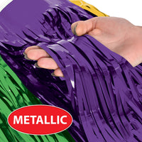 Mardi Gras Metallic Fringe Drape - Gold, Green, Purple (15