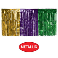 Mardi Gras Metallic Table Skirt - Gold, Green, Purple