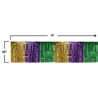 Mardi Gras Metallic Table Skirt - Gold, Green, Purple