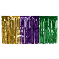 Mardi Gras Metallic Table Skirt - Gold, Green, Purple