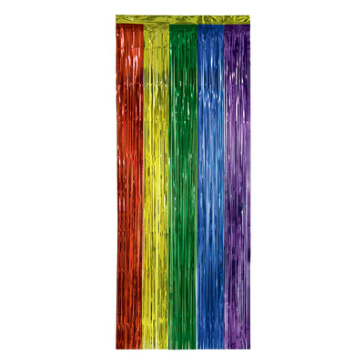 1-Ply Gleam 'N Curtain, Rainbow - 8 Ft x 3 Ft Doorway Decor
