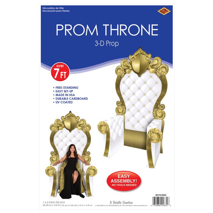White and Gold 3-D Prom Throne Prop
