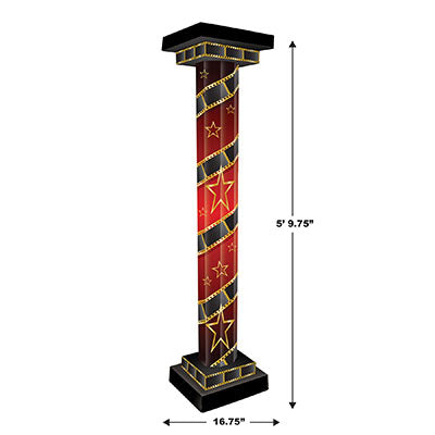 RED CARPET 3-D TALL COLUMN PROPS