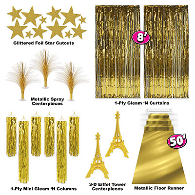 Beistle Paris Themed Prom Kit Components