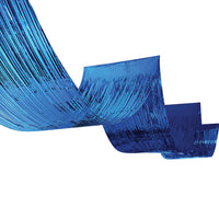 Blue Metallic Fringe Ceiling Curtain - 19.5