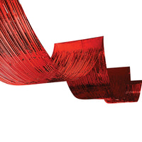 Red Metallic Fringe Ceiling Curtain - 19.5