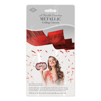 Red Metallic Fringe Ceiling Curtain - 19.5