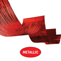 Red Metallic Fringe Ceiling Curtain - 19.5